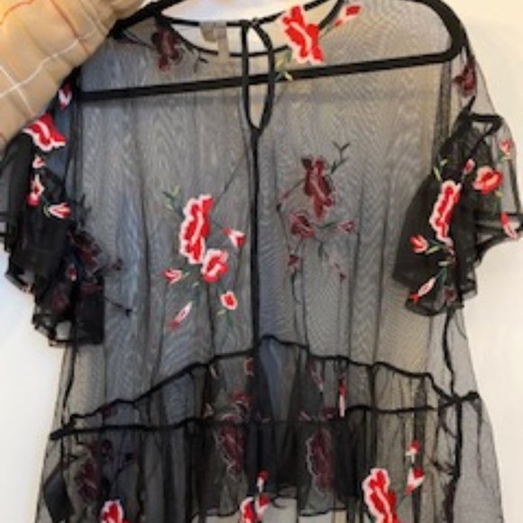 Sheer Embroidered Top - Picture 2 of 2